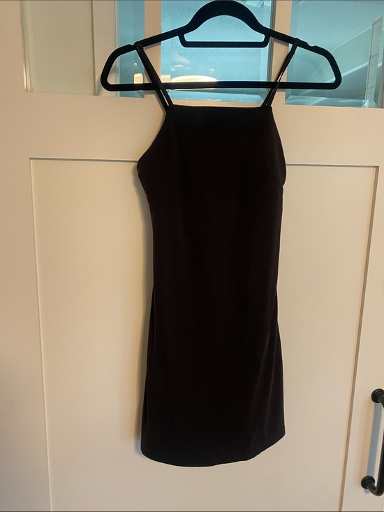 lululemon athletica Dresses & Skirts - Lululemon NEW athletica Black Spaghetti-Strap Mini Dress with built in shorts